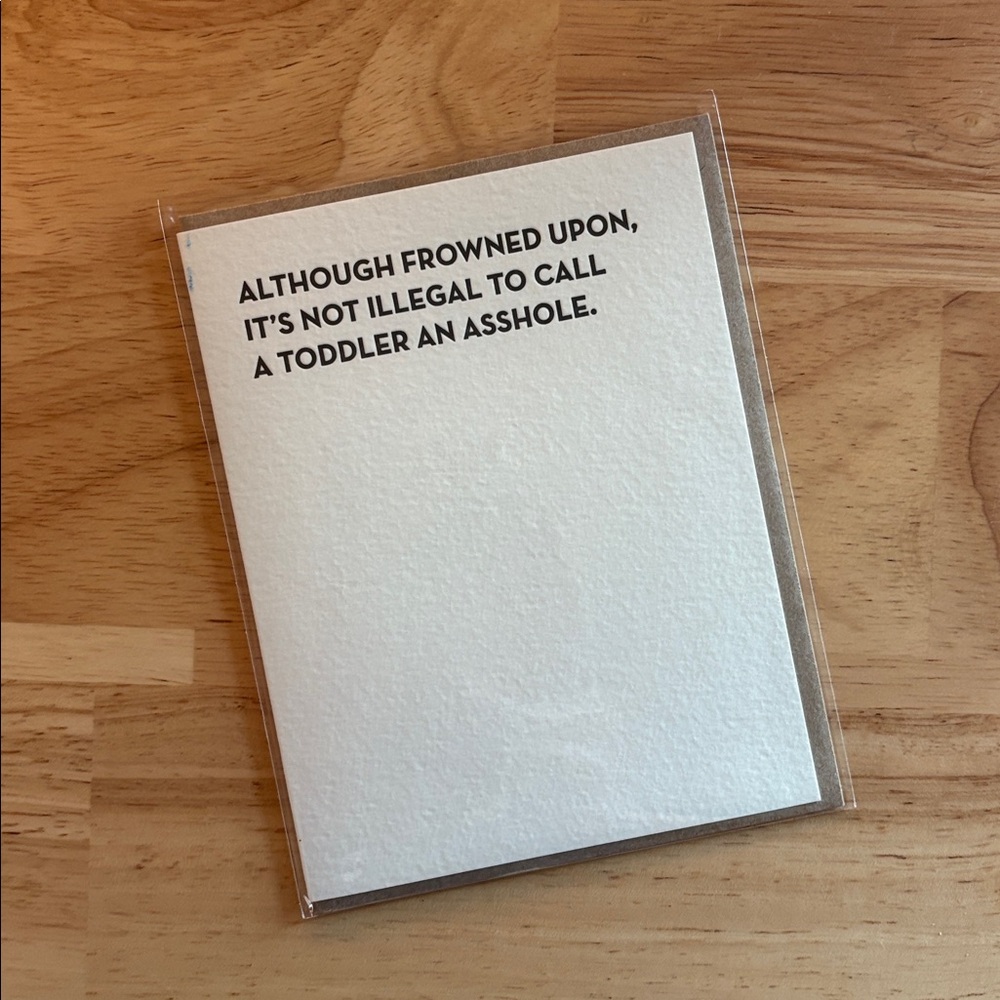 Letterpress Greeting Card for Parents at their Wits End!